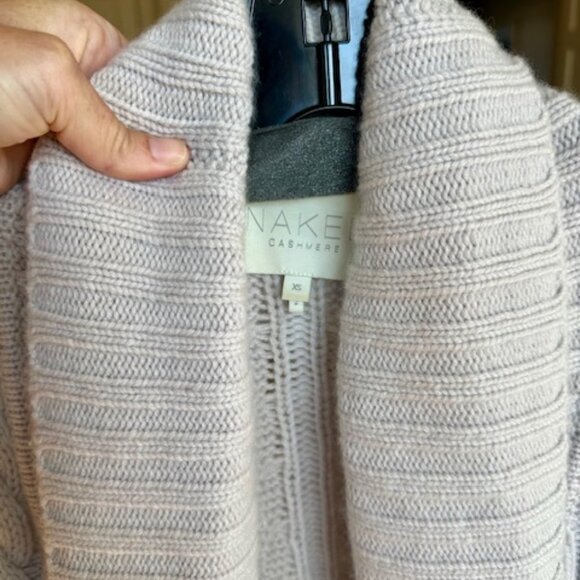 Naked Cashmere Mara Oversized Cableknit Cashmere Cardigan Light Grey XS